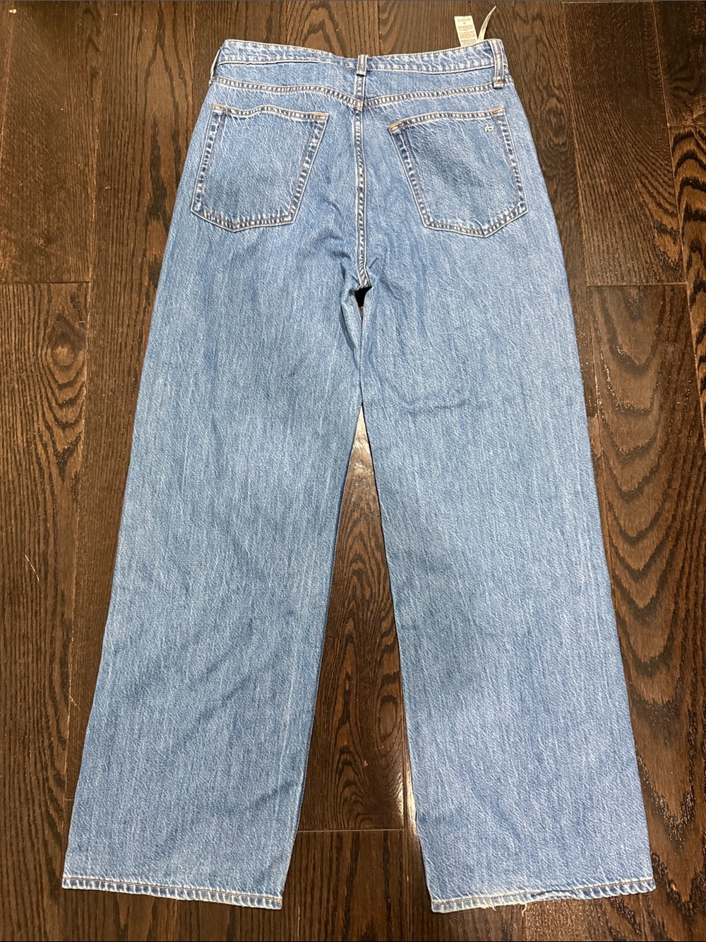rag & bone Women's Relaxed Straight Jeans in Light Blue Denim - Picture 4 of 6